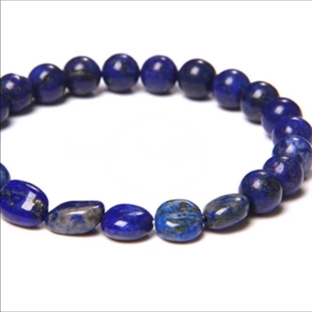 Stone of WISDOM Blue lapis lazuli gemstone bracelet - Picture 2 of 3